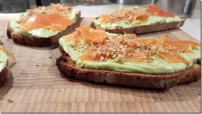 Tartine à la truite  fumé