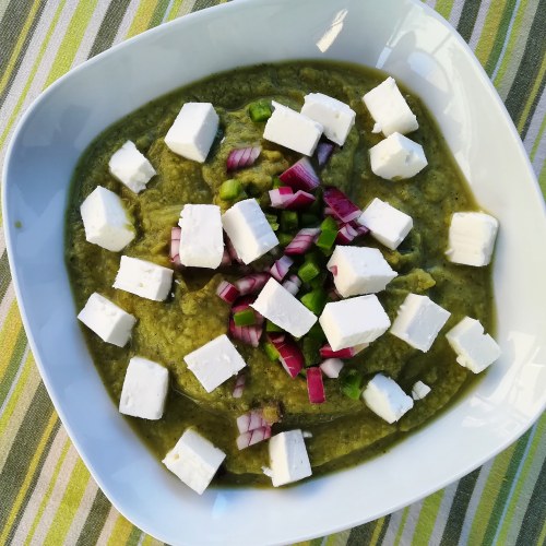 Velouté glacé de courgettes et feta