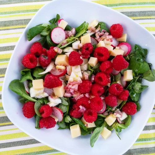 salade mache framboise