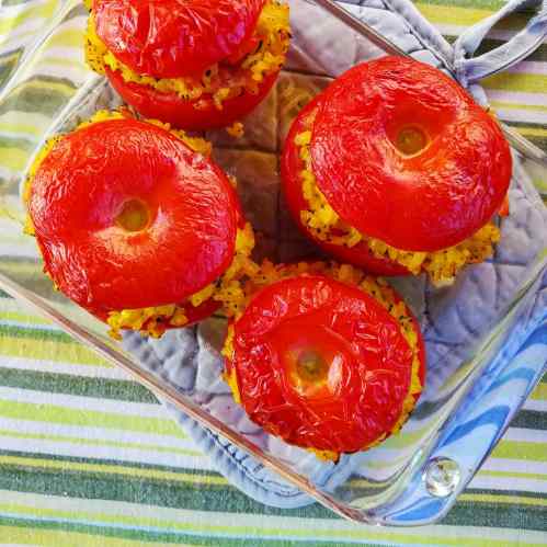 Tomate farcie au riz safrané